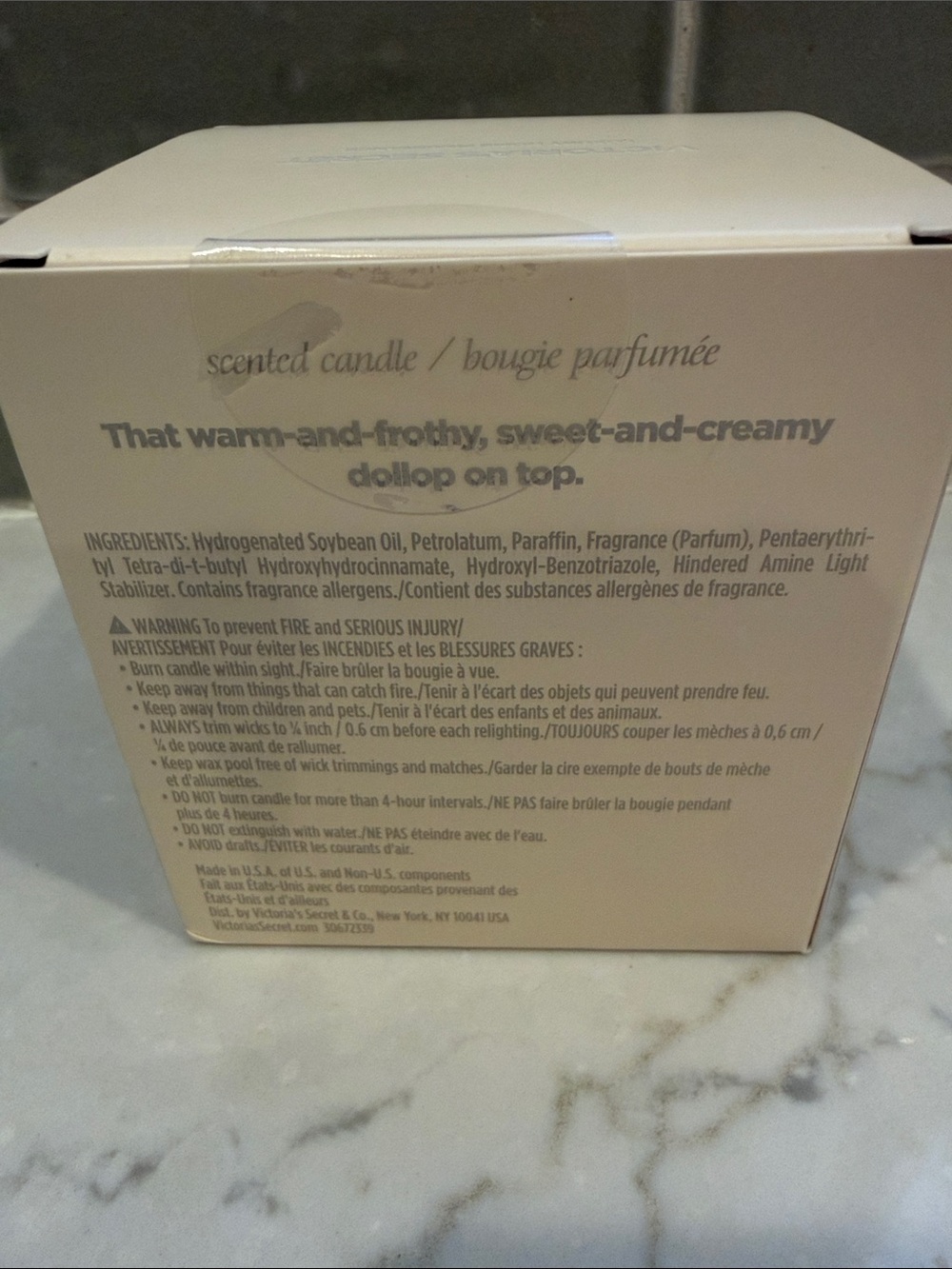 Victoria's Secret Whipped Dream Scented Candle - Pale Peach & White - Picture 3 of 5